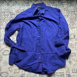 Robert Graham Purple Geometric Print Button Down Shirt Men's XL